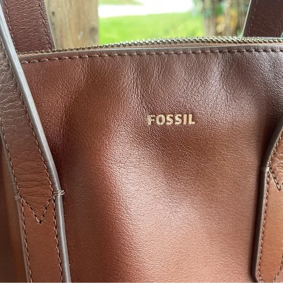 Fossil Brown Leather Women's Bag Vintage - Picture 6 of 7